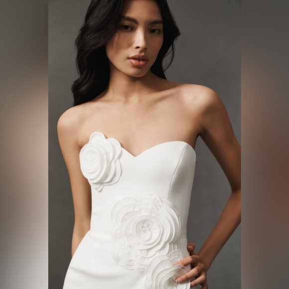 HELSI Kaia Floral Strapless White Dress M - Picture 3 of 12